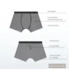 Gehele set van de grijze boxershort getoond met details.