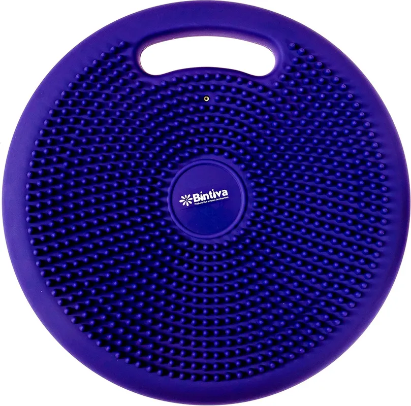 Blauw wiebelkussen met handvat en gestructureerd oppervlak