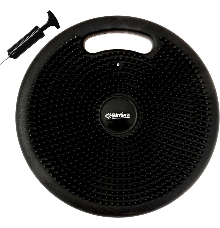 Zwart wiebelkussen met handvat inclusief handpomp voor oppompen